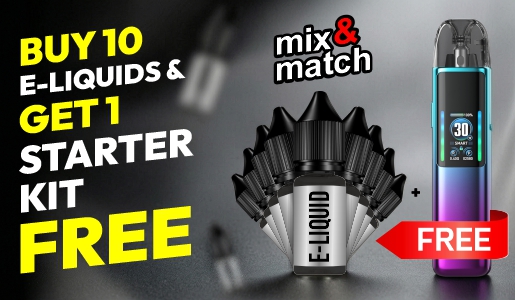 Buy 10 E-Liquids & Get 1 Starter Kit Free | Nationwide UK Shipping